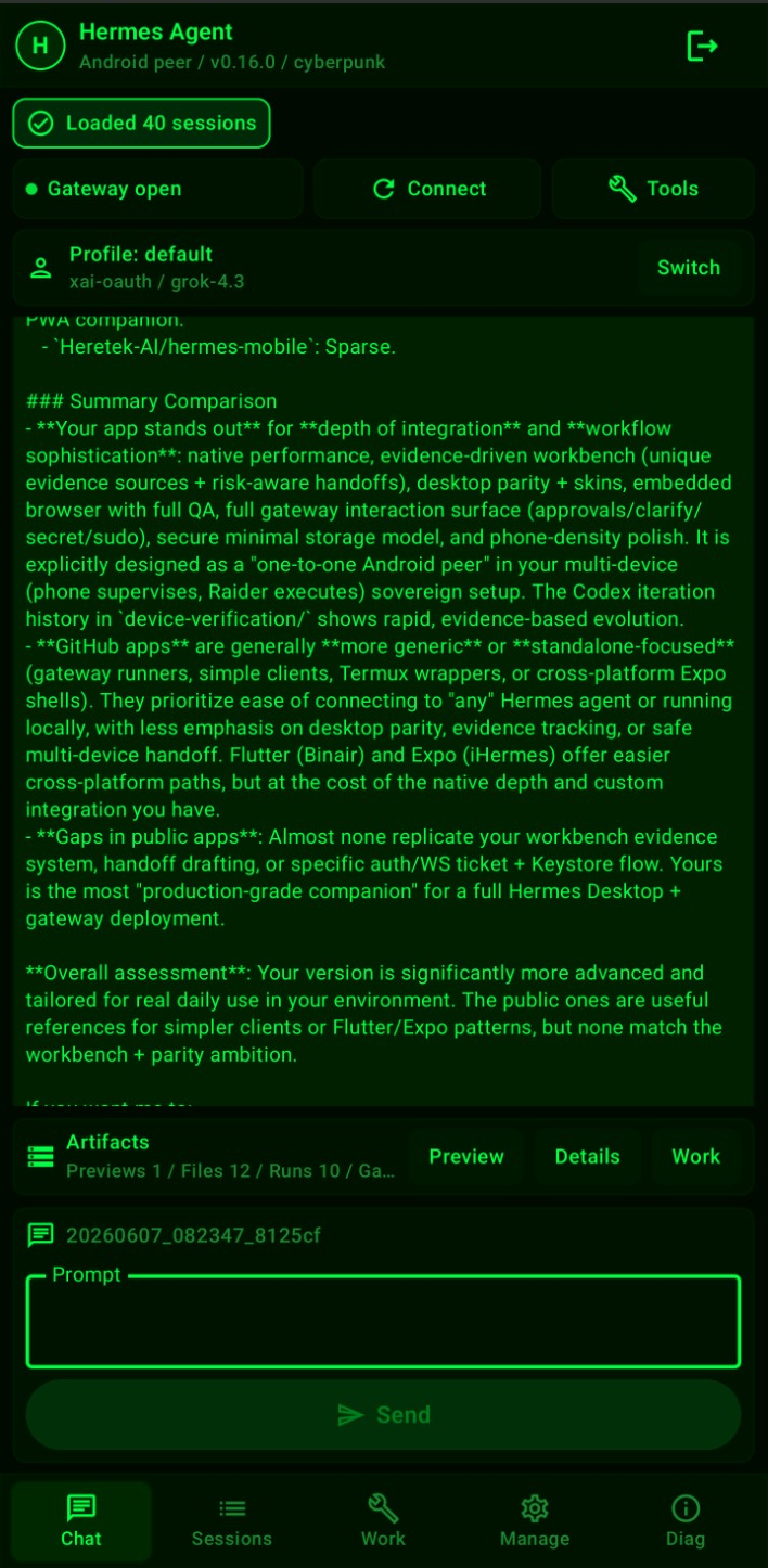 Hermes Agent Mobile Companion screenshot preview