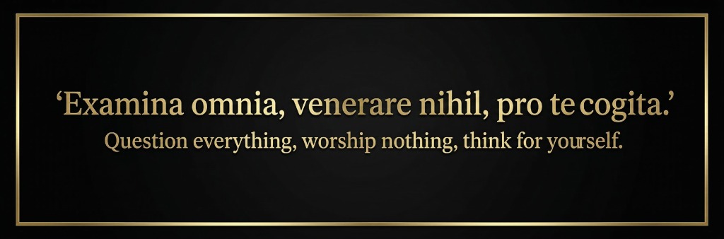 Examina omnia, venerare nihil, pro te cogita